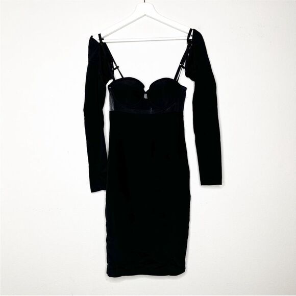 Alexander Wang Black Long Sleeve Dress with Sheer Detail, US2 - Picture 3 of 10